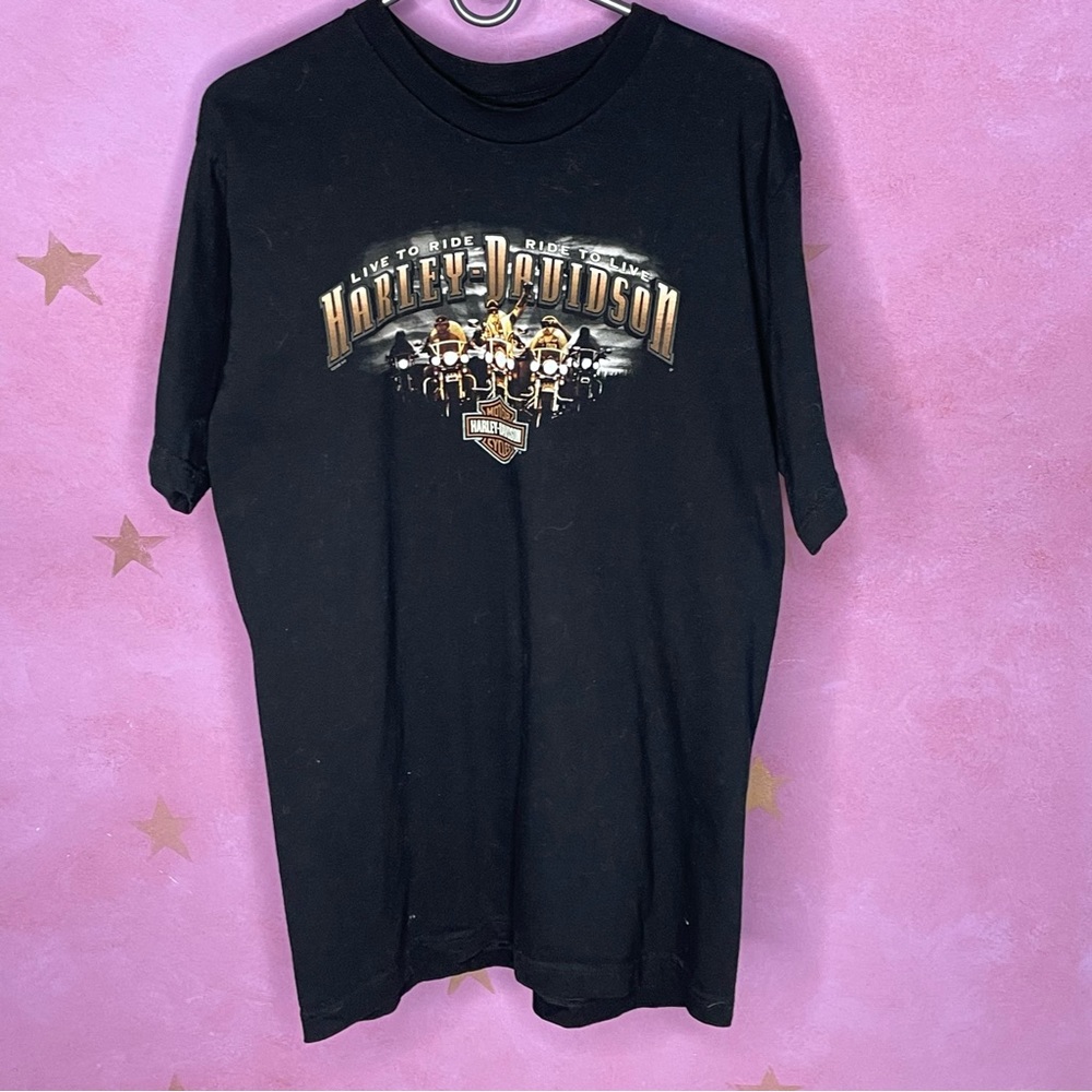 Vintage Harley Davidson 2008 Lg Tee Live To Ride Ride To Live Fredrick Colorado